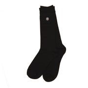 Zwarte bamboe sokken afgewerkt met het geborduurd logo